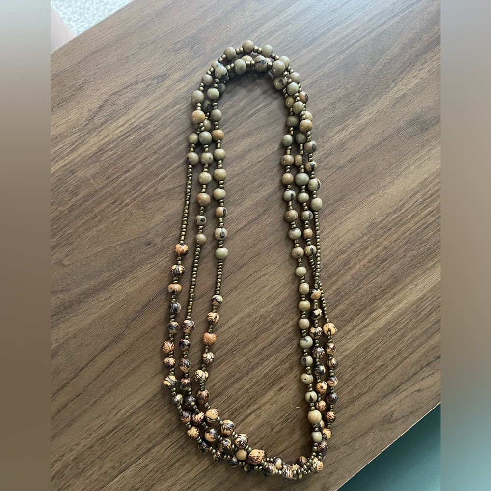 Super long beaded necklace
